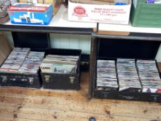 Large collection of LP records and singles.