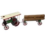 Mamod Steam Engine Tractor with log trailer.