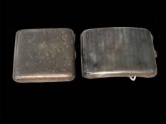 Two silver cigarette cases, Birmingham 1929 and 1945.