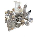 Collection of silver plated wares including teapots and tureens, etc.