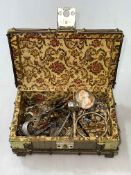 Jewellery box and collection of costume jewellery.