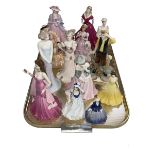 Eleven Coalport figures including The Reaper, Josephine, Serenity,