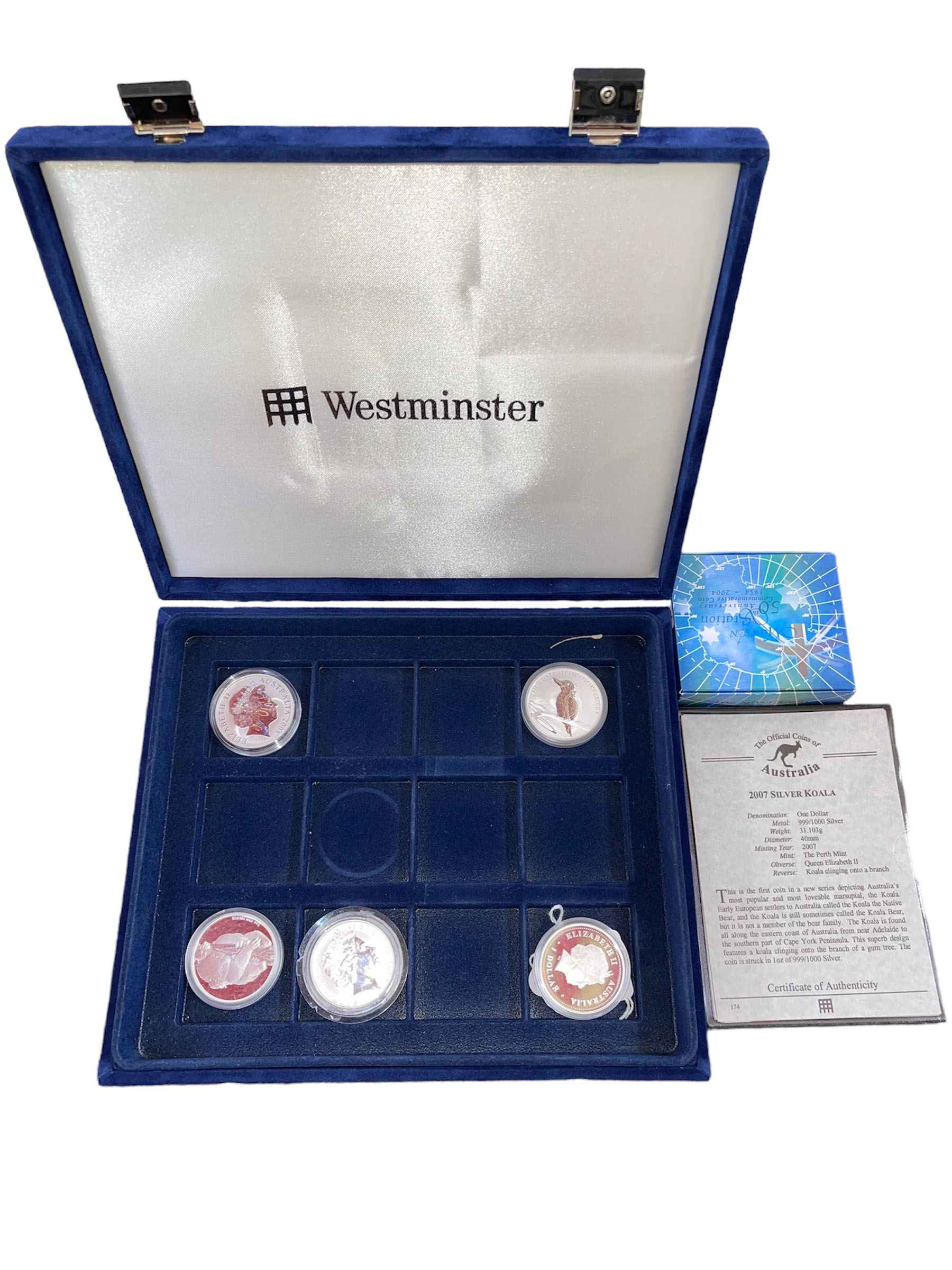 Collection of Australia silver proof coins inc 2004 and 2008 Kangaroo, 2004 Mawson Station,