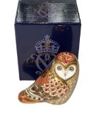 Royal Crown Derby paperweight 'Short Eared Owl' boxed.