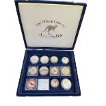 Ten Australia silver proof 1oz one dollars and ten dollar coins in Kangaroo, Kookaburra,