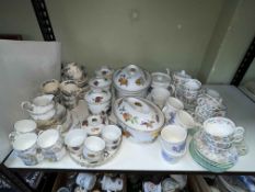 Royal Worcester Evesham casseroles, storage jars and ramekins, Minton Haddon Hall tea china,