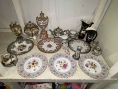 Collection of Noritake china and three Meissen plates.
