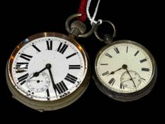 Victorian silver gents pocket watch, Chester 1880, and large keyless watch (2).
