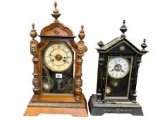 Two Victorian mantel clocks.