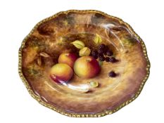 Royal Worcester fruit painted plate by Terry Nutt, 27cm diameter.