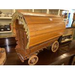 Wooden 'Romany Rose' caravan.