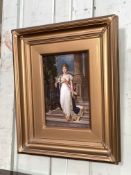 Vienna KPM porcelain plaque painted with elegant portrait of Queen Louise of Prussia after Gustav