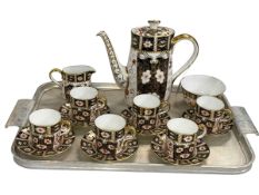 Royal Crown Derby Imari pattern fifteen piece coffee set.