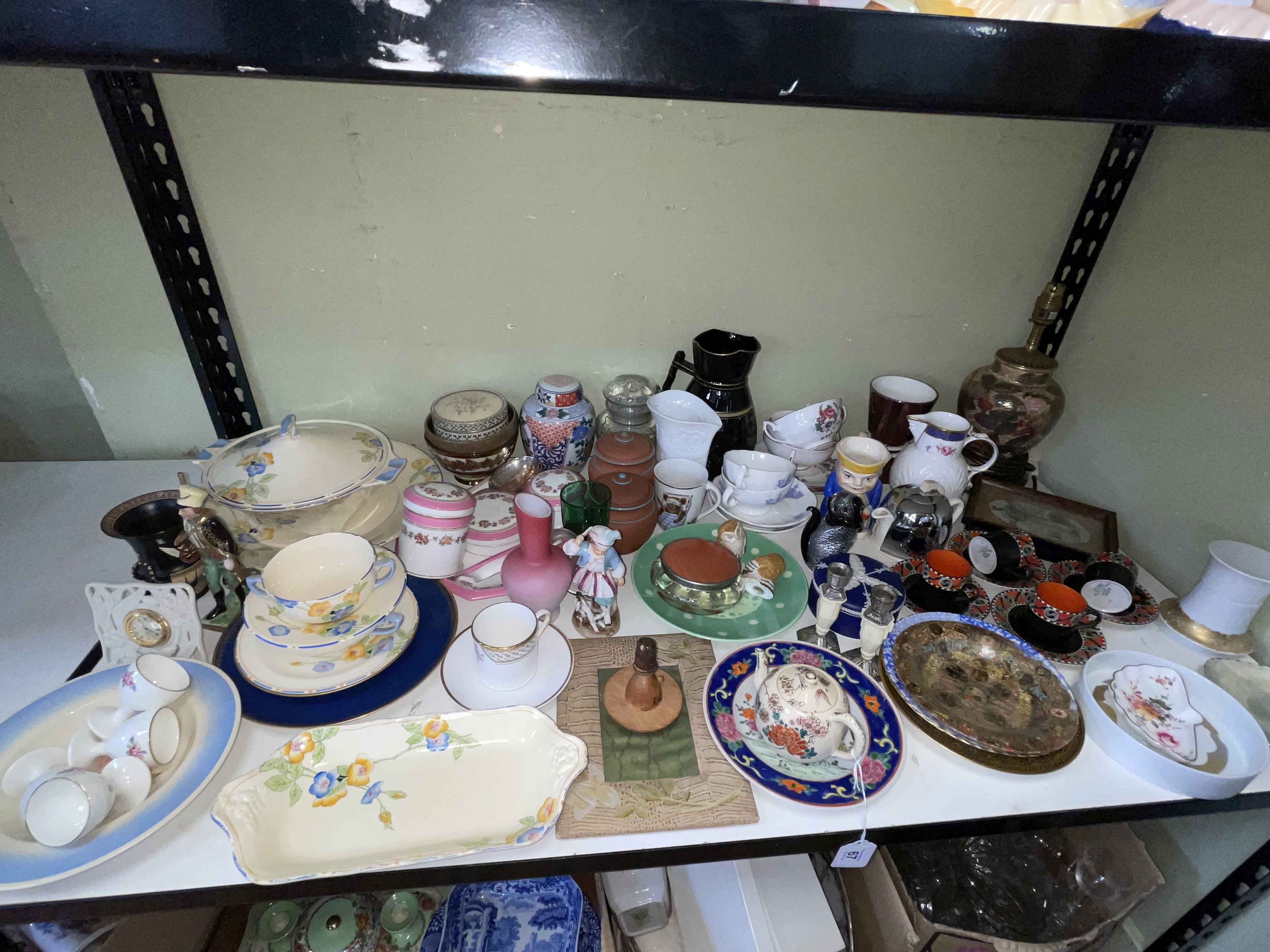 Mixed decorative china including trinket set, Crown Ducal Rosemary, Coalport jug, etc.