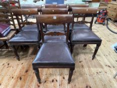 Set of seven Victorian mahogany bar back dining chairs comprising six single and one carver.