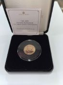 2019 United Kingdom gold sovereign by Jubilee Mint. In box with COA.