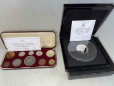 Jubilee Mint - The 95th Birthday of QEII solid silver proof triple thickness £5 (75g) and The UK's