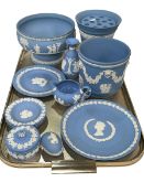 Twelve pieces of Wedgwood Blue Jasperware.