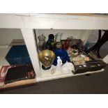 Crystal and other glass, Lilliput Lane cottages, kitchen scales, police truncheon,