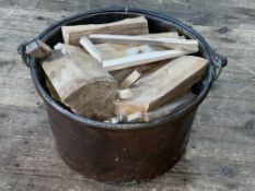 Victorian copper swing handled coal bucket.