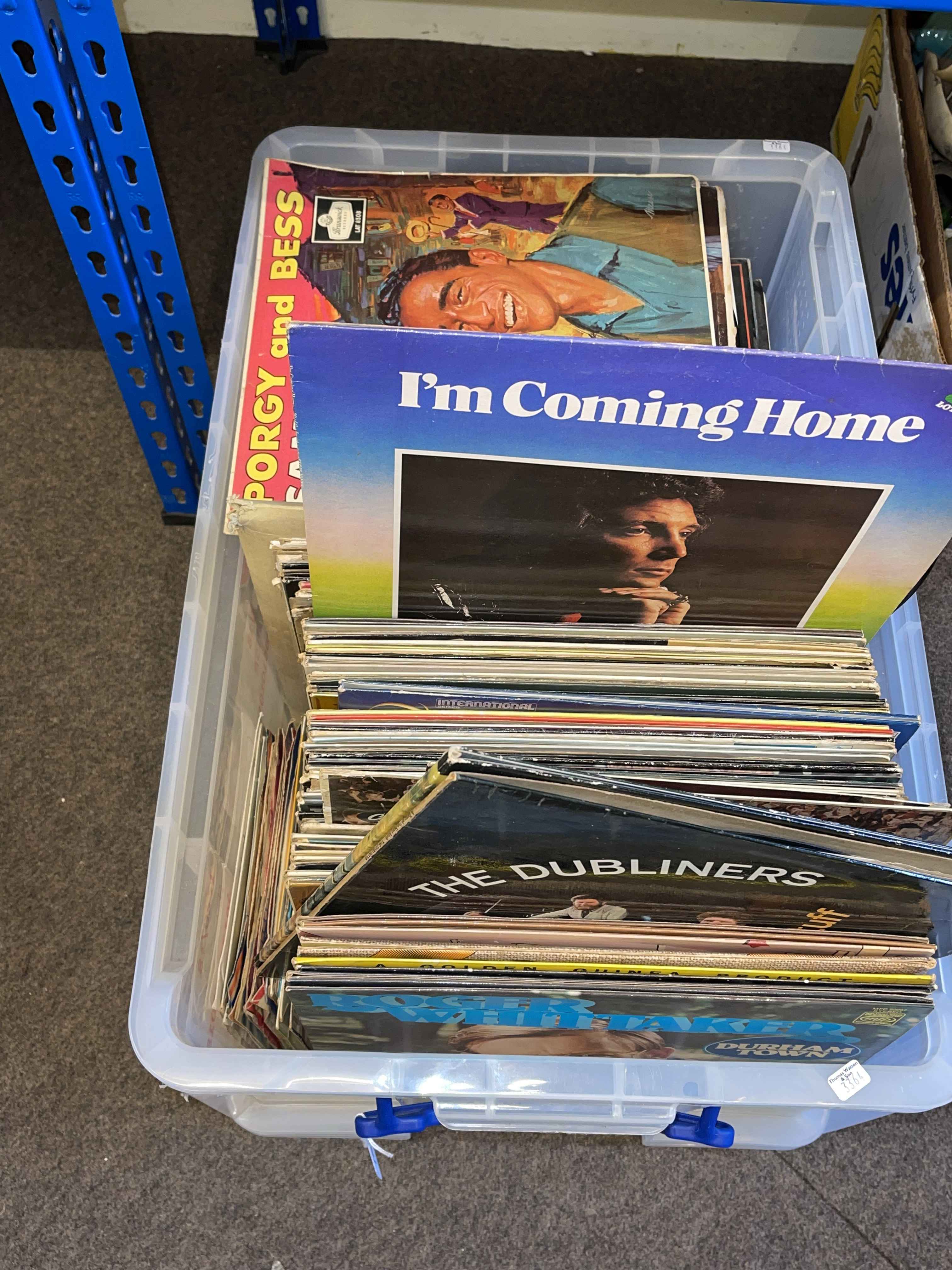 Large collection of LP and single records.