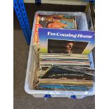 Large collection of LP and single records.