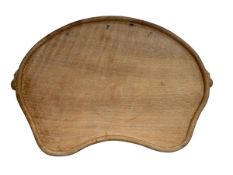 Robert Thompson of Kilburn 'Mouseman' oak kidney shaped tray.