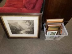 Collection of mainly local prints and photo's, two oil paintings, etc.