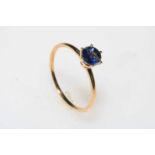 Nilamani (Kyanite) 9 carat gold ring, size S, with certificate.