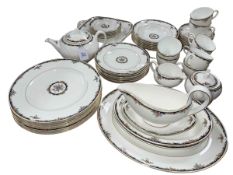 Wedgwood Osborne dinner and tea set, eight place settings in unused condition (56 pieces).