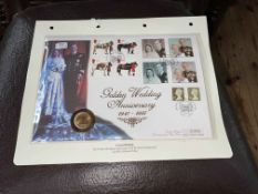 1967 gold sovereign Golden Wedding Anniversary limited edition FDC coin cover.