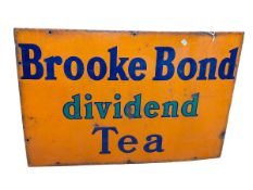 Brooke Bond Dividend Tea enamel sign, 77cm by 51cm.