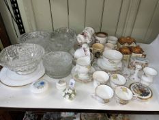 Royal Albert China Garden and Stanley part tea sets, cottage tea set, glass, etc.