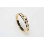 Diamond set 9 carat gold ring, total approximately 0.5 carat, size P/Q, with certificate.