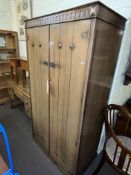 Oak double door gents wardrobe and dressing table.