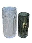 Two Whitefriars bark vases, tallest 23cm.