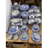 Collection of Spode Italian including teapot, butter dish, gravy boat, etc, approximately 56 pieces.