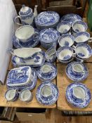 Collection of Spode Italian including teapot, butter dish, gravy boat, etc, approximately 56 pieces.