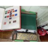 Two penny black stamps, commonwealth stamp albums, commemorative FDCs etc.