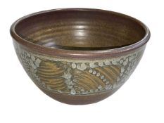 David Lloyd Jones pottery bowl, 25cm diameter.