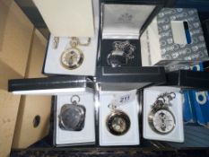 Five Calibri and other pocket watches.