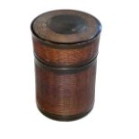 Chinese finely carved cylindrical box. 12cm.