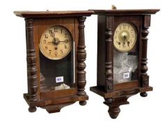 Two small Victorian pendulum wall clocks.