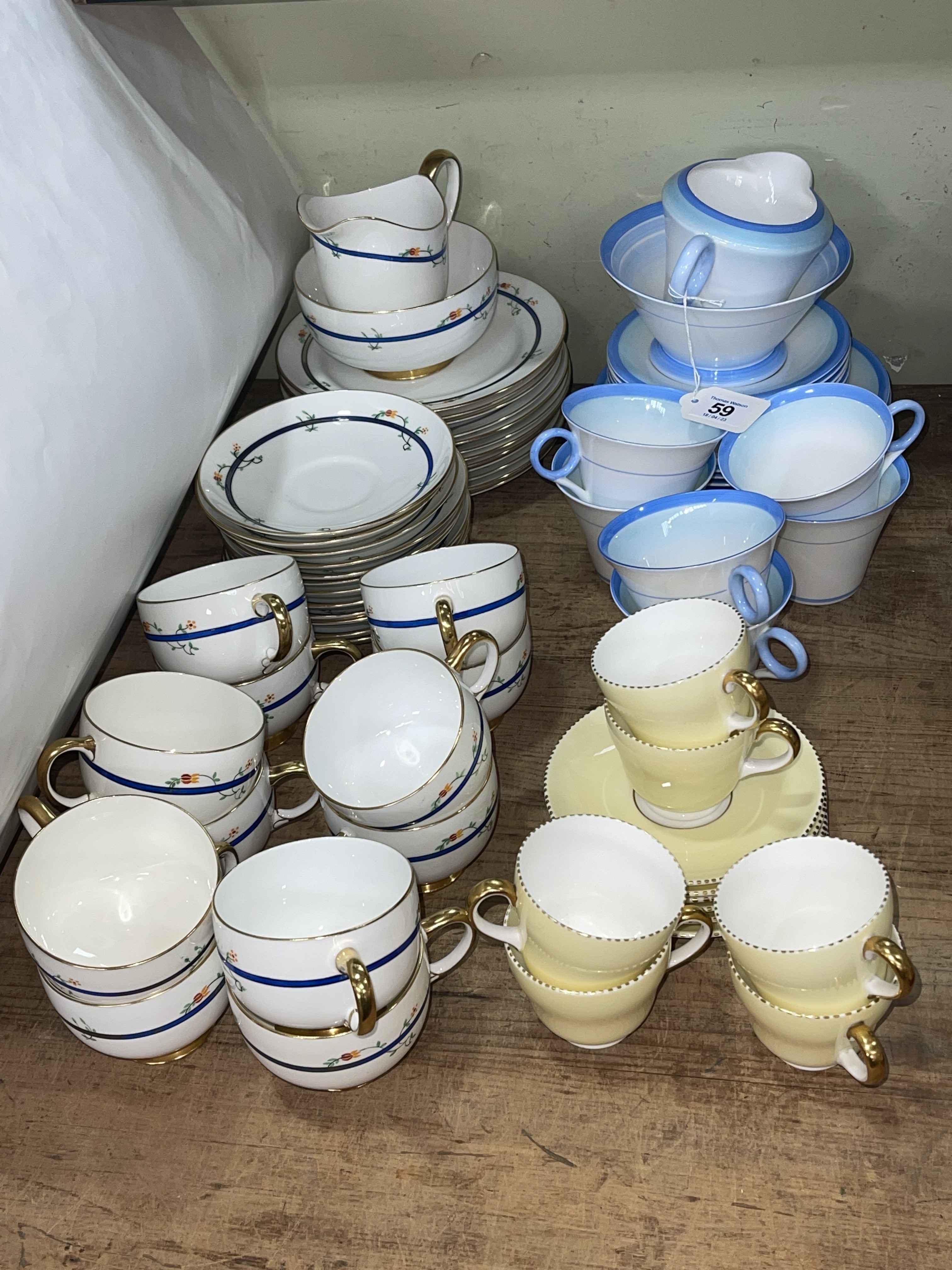 Collection of Shelley W082, Wedgwood and Paragon part teawares.