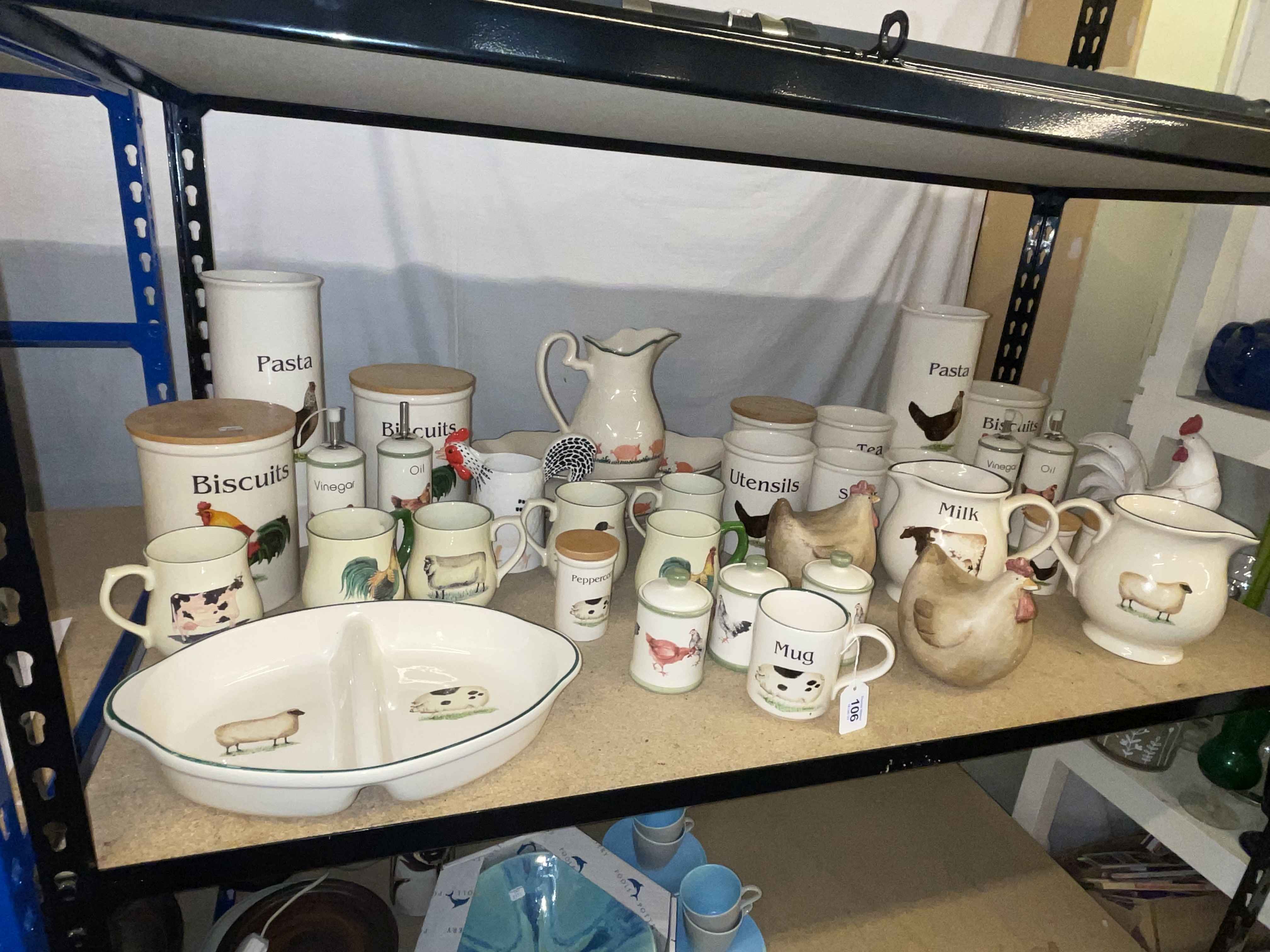 Collection of English Pottery 'Cloverleaf' traditional earthenware kitchen pottery, etc.