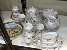 Part dinner and tea services, Masons and other decorative plates.