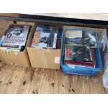 Three boxes of assorted railway books.