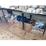 Five boxes of dinnerwares including Wedgwood Columbia and Colonade, Villeroy & Boch basket,