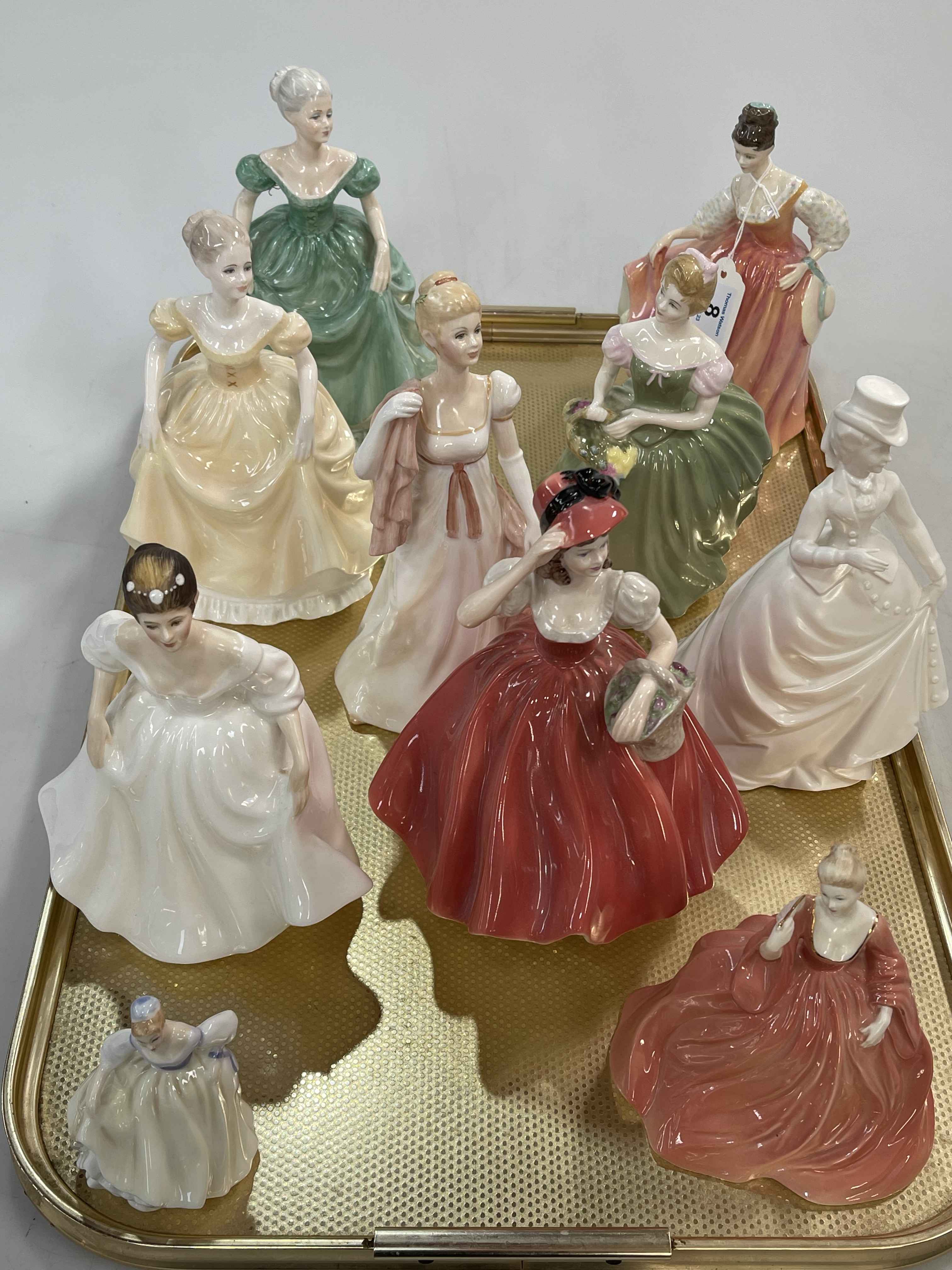 Four Royal Doulton, four Coalport, Royal Worcester and Francesca figurines (10).