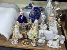 Collection of five Lladro, Nao, Hummel, USSR horse, Compton and Woodhouse, figurines, etc.